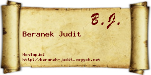Beranek Judit névjegykártya